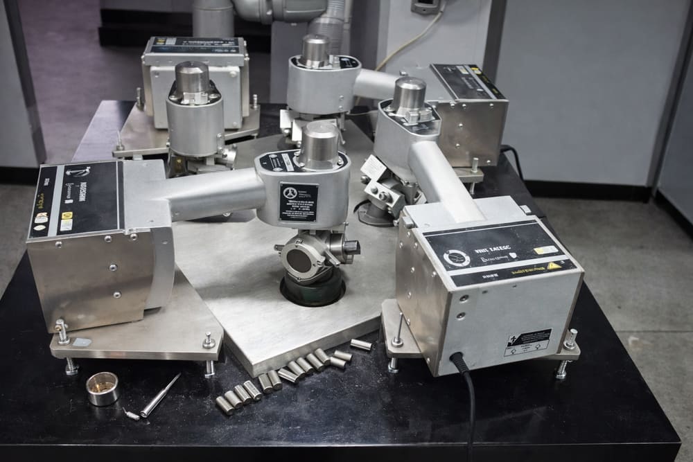 Diamond cutting and polishing workshop with precision tools